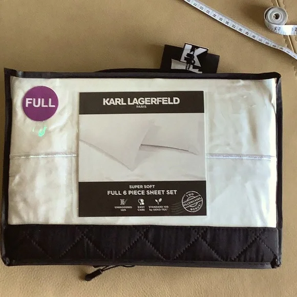 Karl Lagerfeld Bedding Karl Lagerfeld Full Size White Sheet